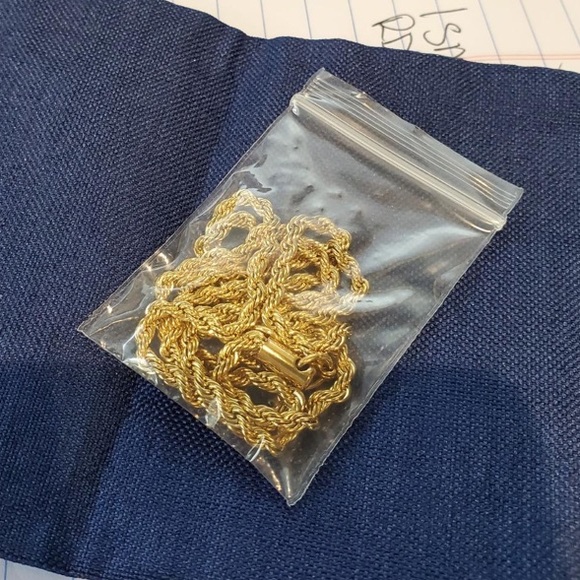 Men’s 18k Gold 22” 2.5mm Rope Chain Necklace - Picture 2 of 4